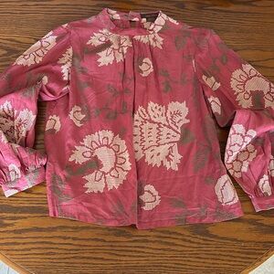 PAYAL PRATAP  Embroidered Blouse Size 8 Floral Print High-Neck Top